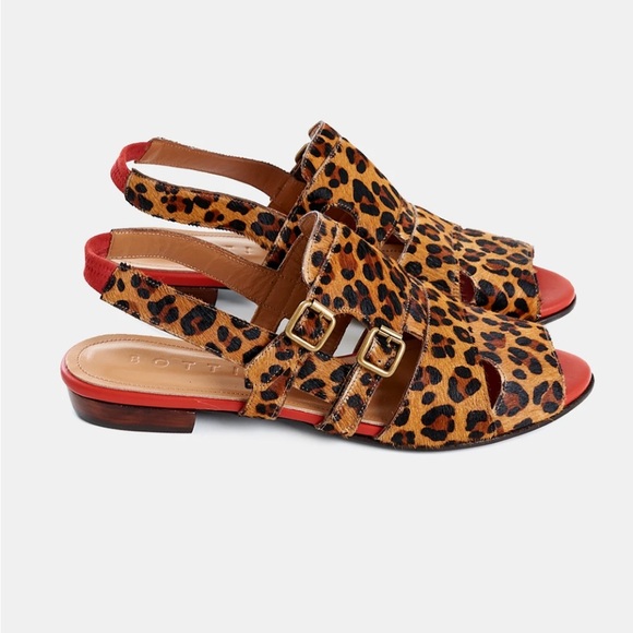 Botti of Portugal- Elis Leopard Flat Sandal - Sz. 40 - New - Picture 2 of 14